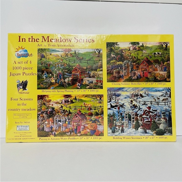 Sunsout jigsaw puzzles Set Of 4X1000 pieces No.96040 Four Seasons In The Country